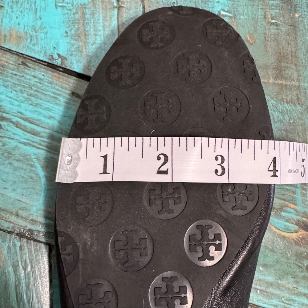 Tory Burch Classic Reva Black Leather Ballet Flats Size 13 - Picture 12 of 12
